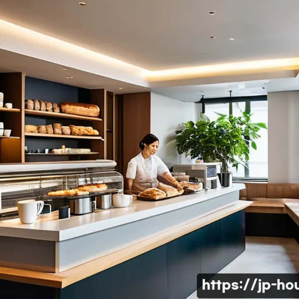 아파트 단지 내 상가 - **A Serene Morning at a Modern Condominium Cafe**
A wide shot of a bright, contemporary cafe and...