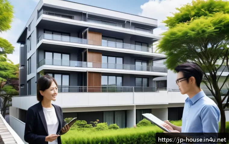 다주택자 세금 절세법 - A modern Japanese apartment complex exterior during daytime, showcasing a mix of new and renovated b...