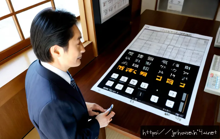 상가 임대 조건 - Photorealistic commercial lease consultation in a modern Japanese real estate office, middle-aged sh...